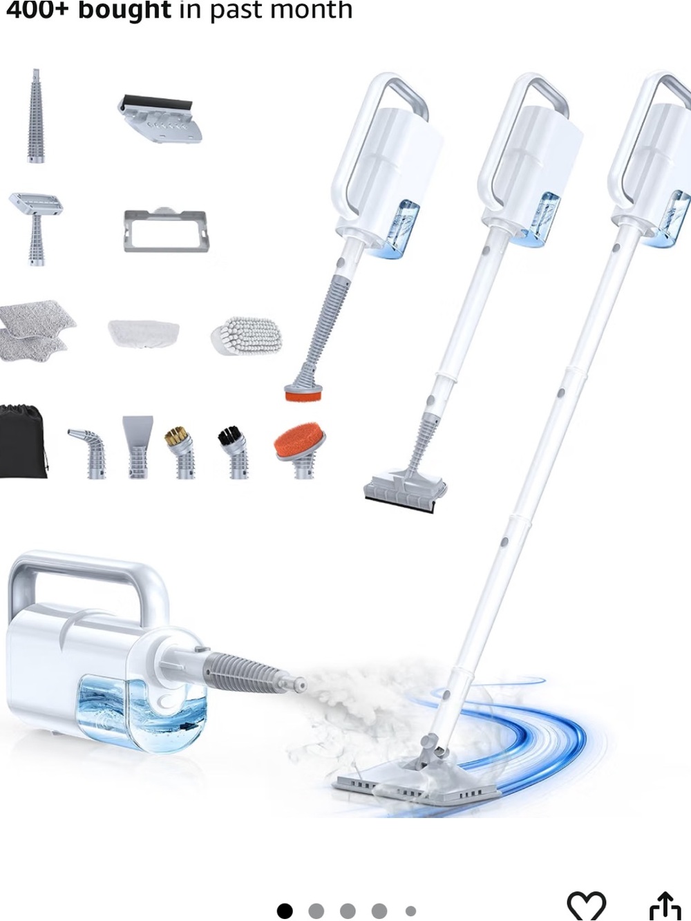 Steam Cleaner, Detachable 10-in-1 Handheld Steam Mop for Multi-Surface